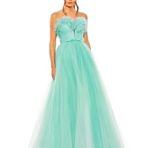 NWT Mac Duggal Aqua Strapless Prom Dress SIZE 4